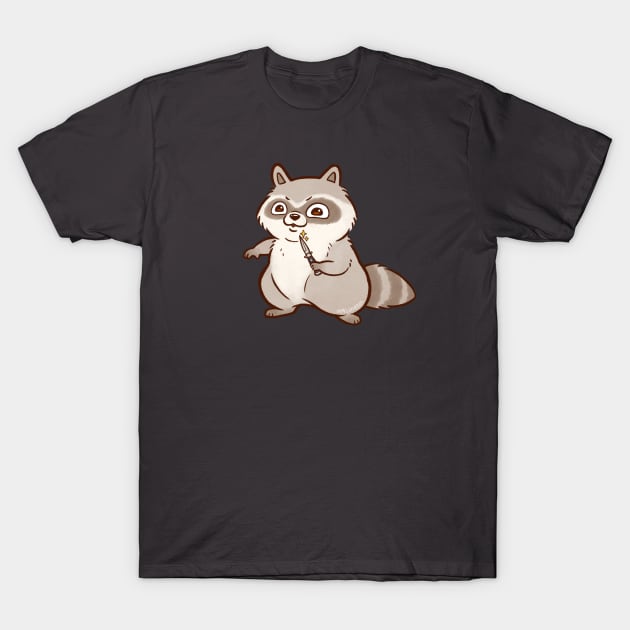 Switchblade Raccoon T-Shirt by iamlunasol